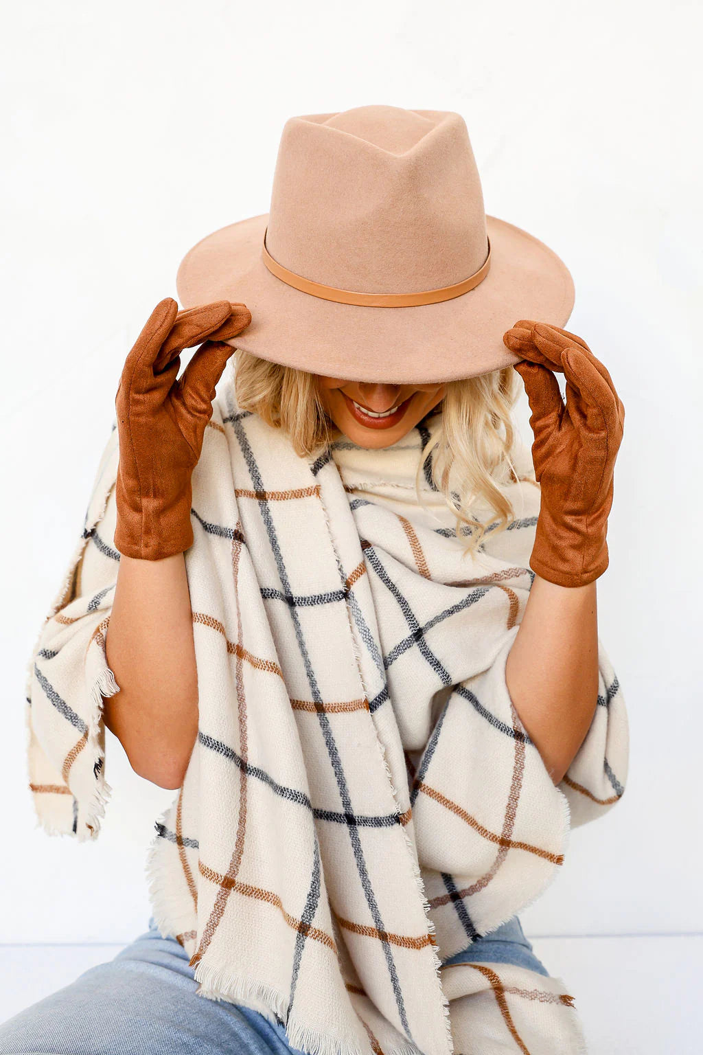 Natural Cream Light Gold Foil Scarf