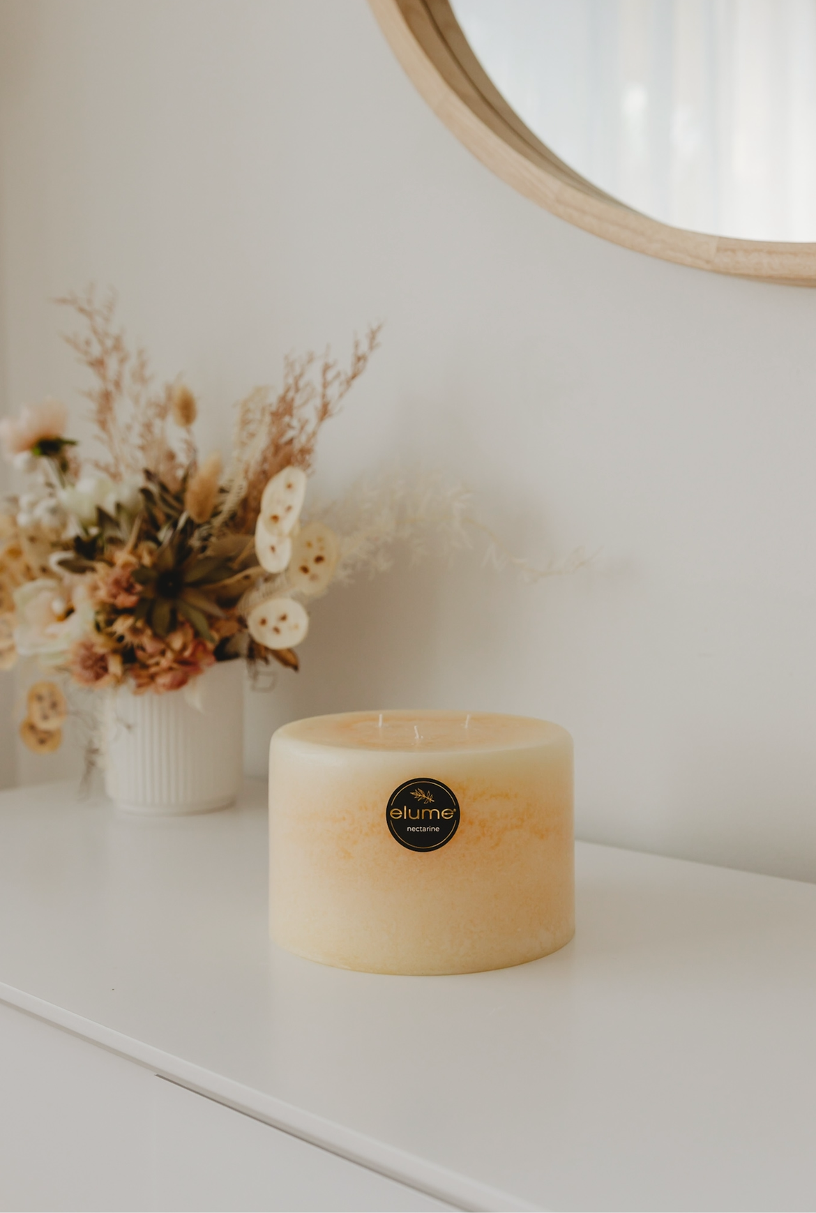 Nectarine Blossom 3 Wick Pillar Candle