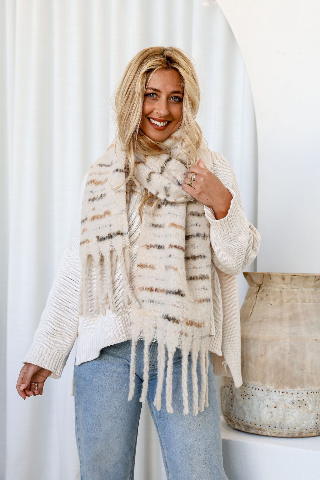 Oatmeal Soft Textured Scarf