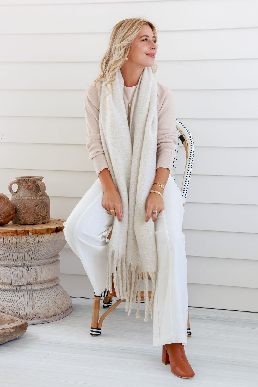 Creamy White Scarf