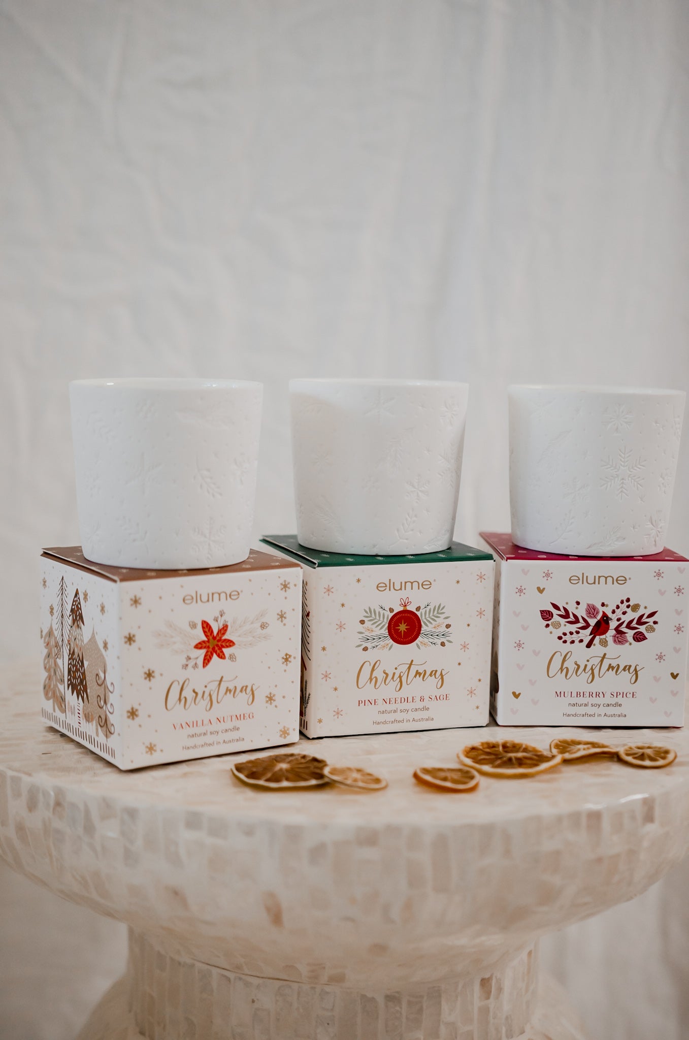 Elume Christmas Elegant Pine Needle & Sage Soy Candles