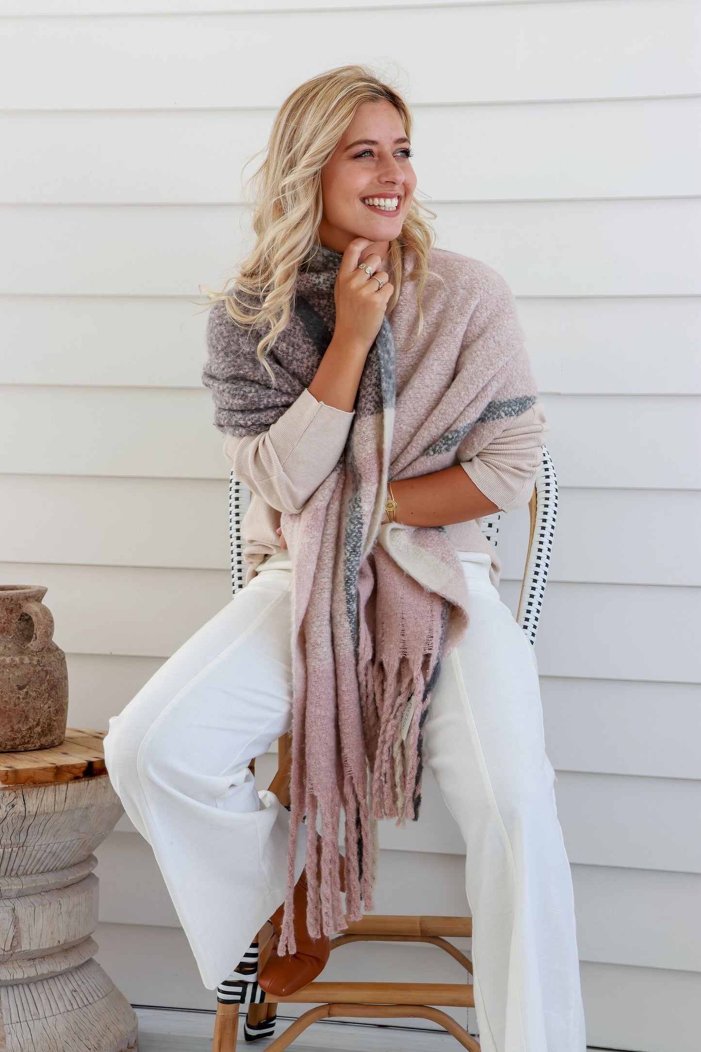 Pink Charcoal Scarf