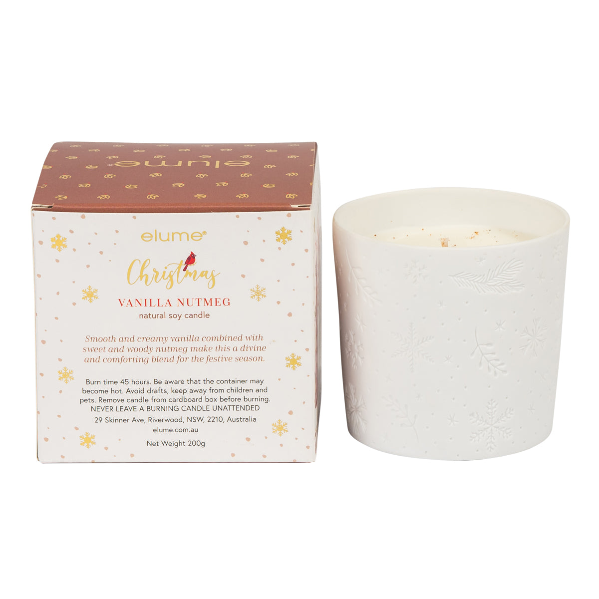 Elume Christmas Elegant Vanilla Nutmeg Soy Candles