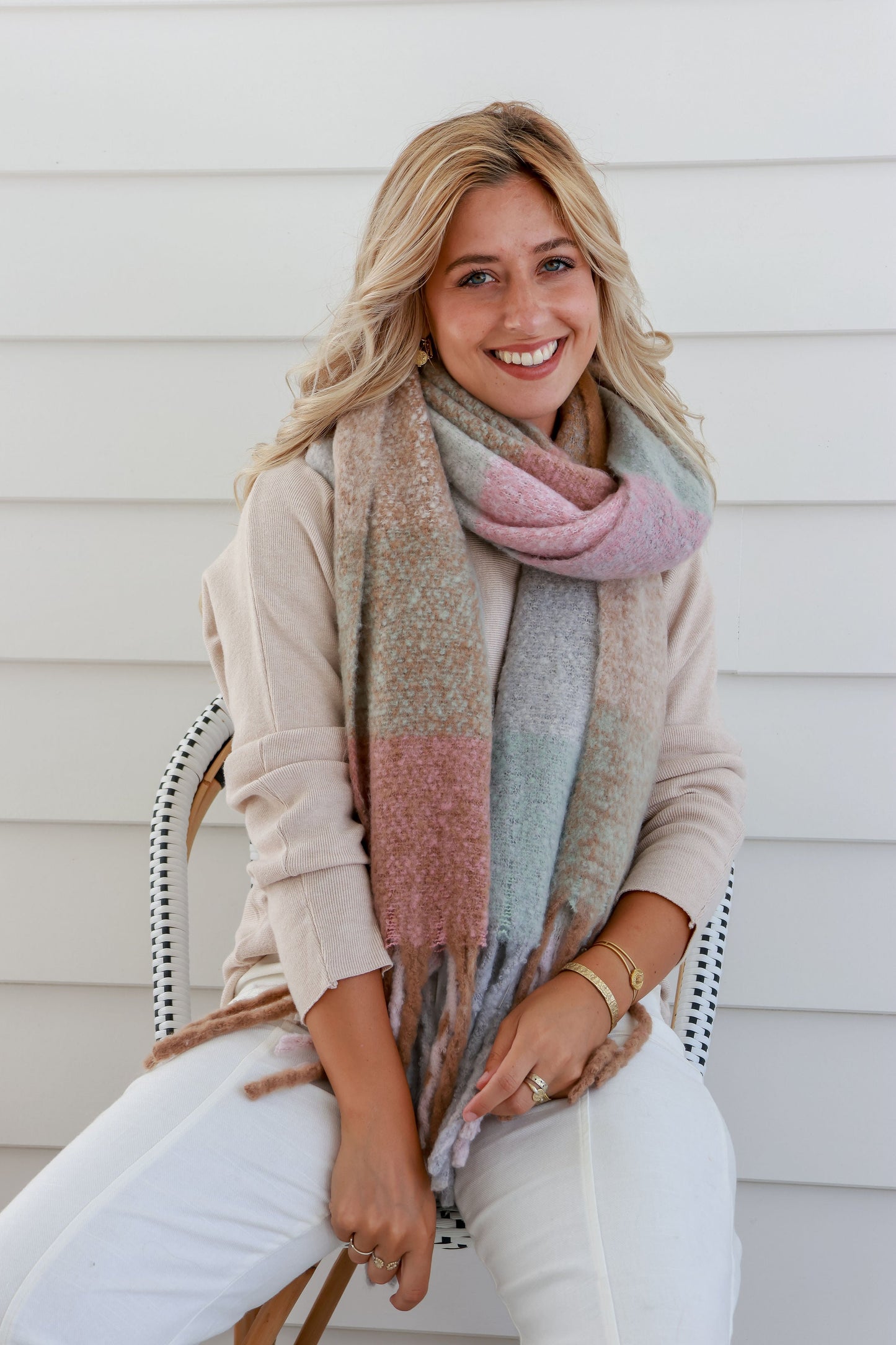 Mint Pink Scarf