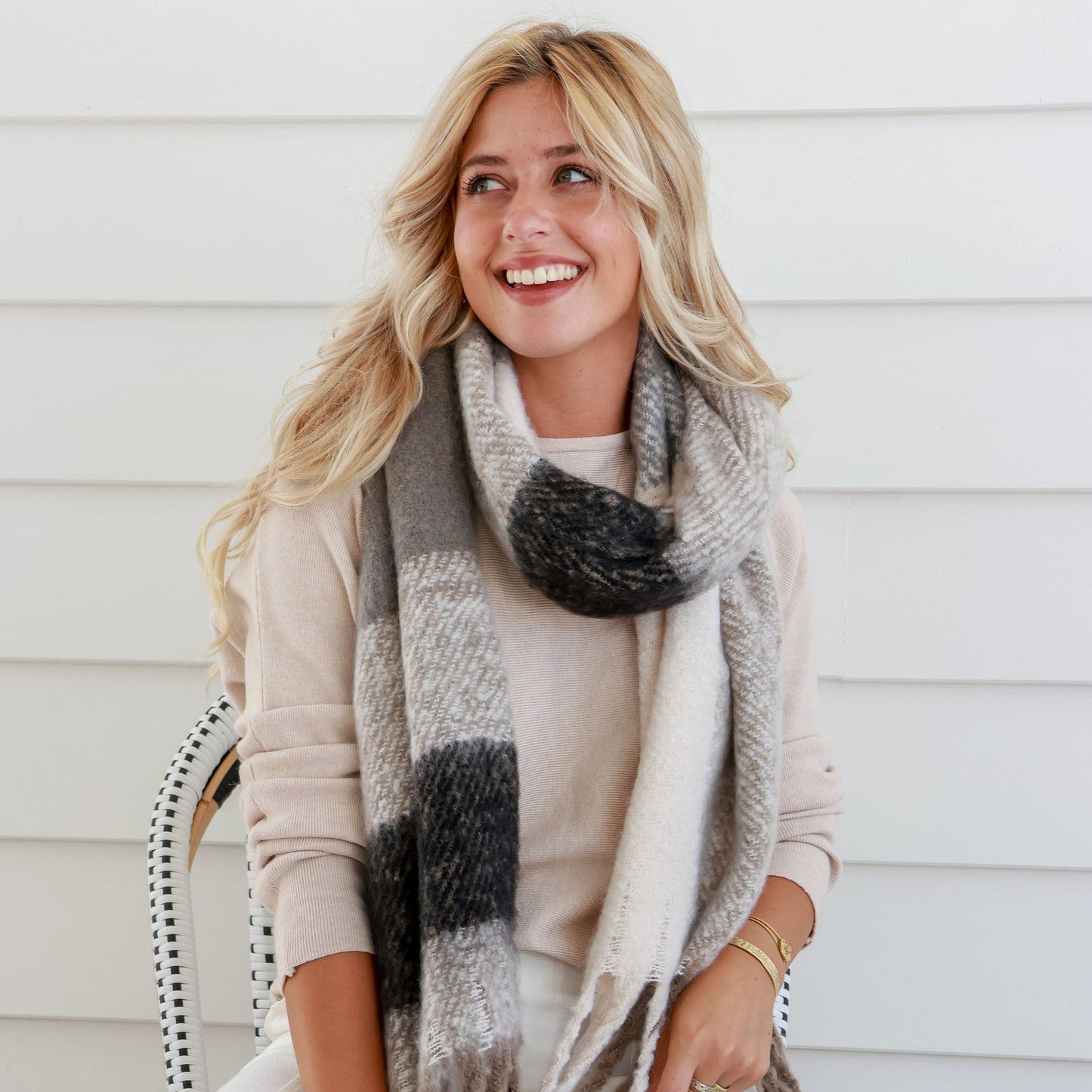 Grey Wrap Scarf