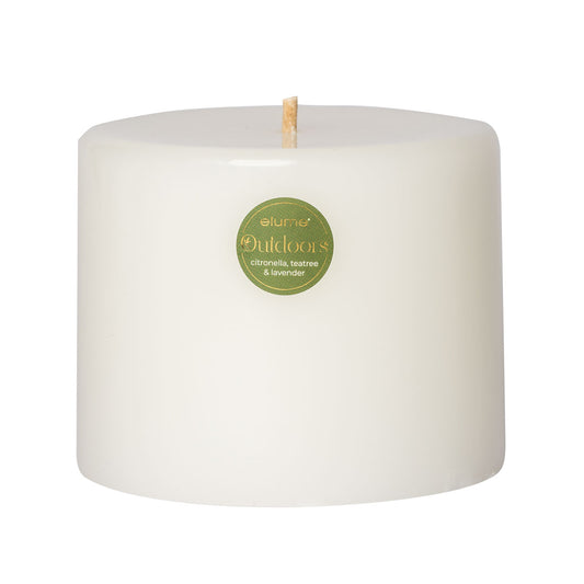 White Outdoor Citronella Pillar Candle