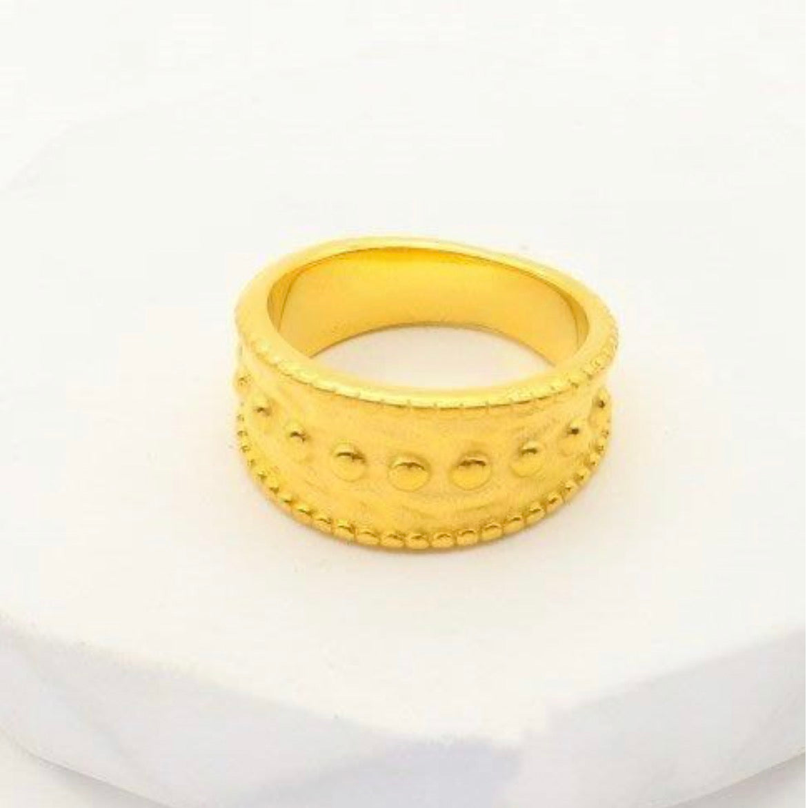 Stainless Steel Ring Tribal Gold