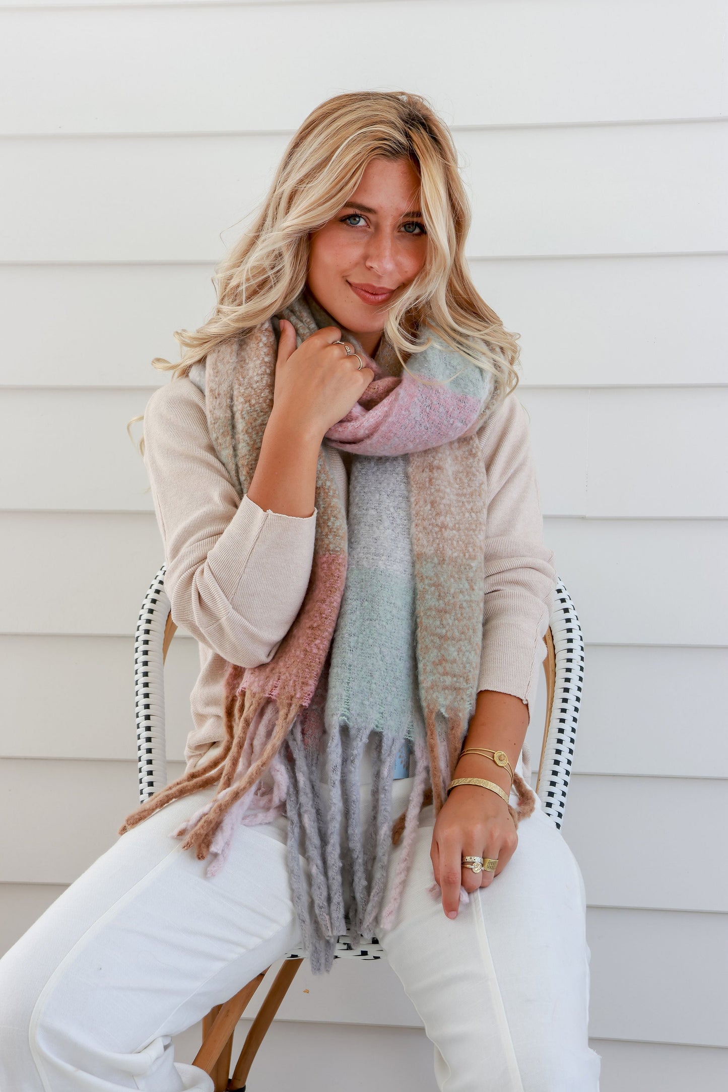 Mint Pink Scarf