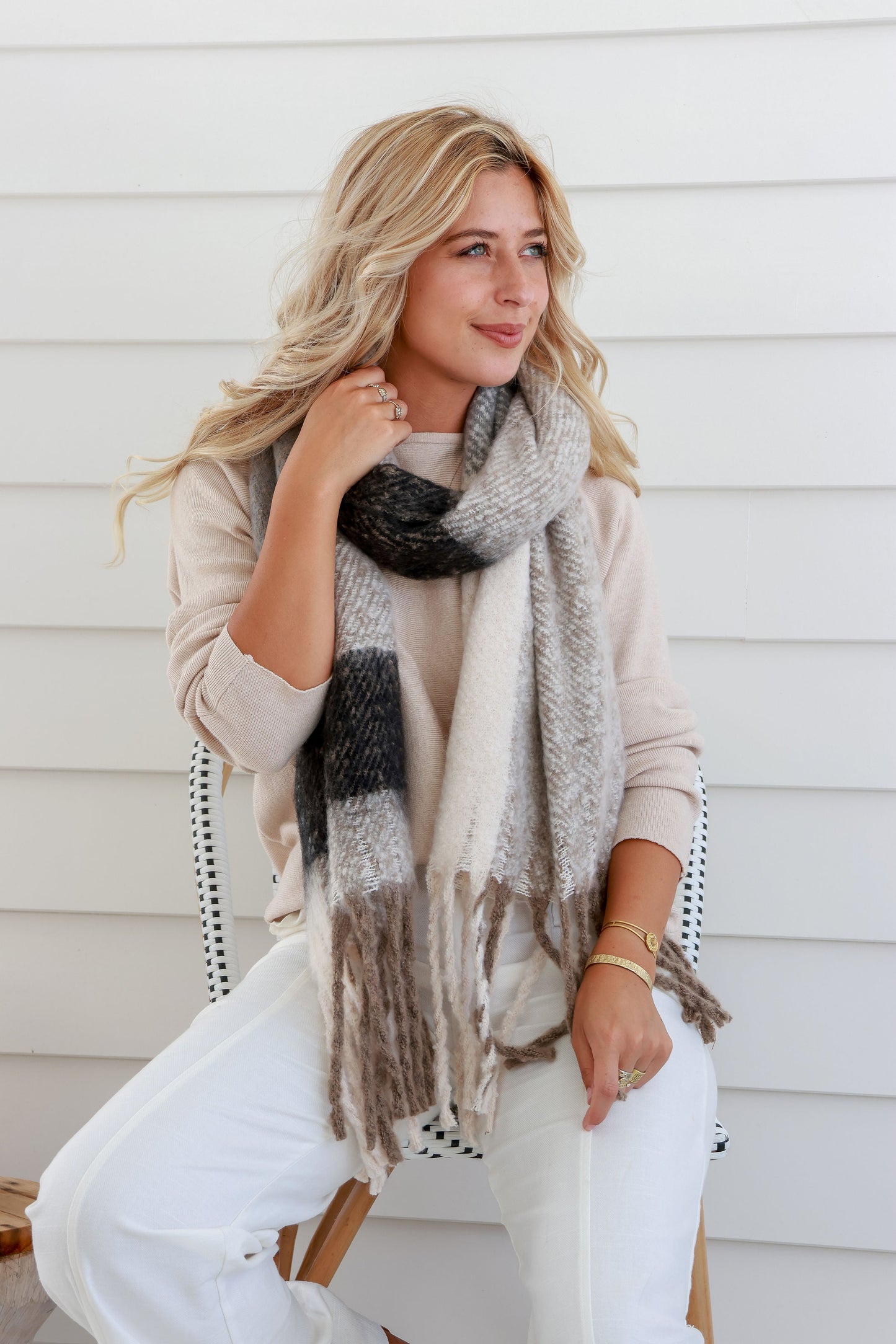 Grey Wrap Scarf