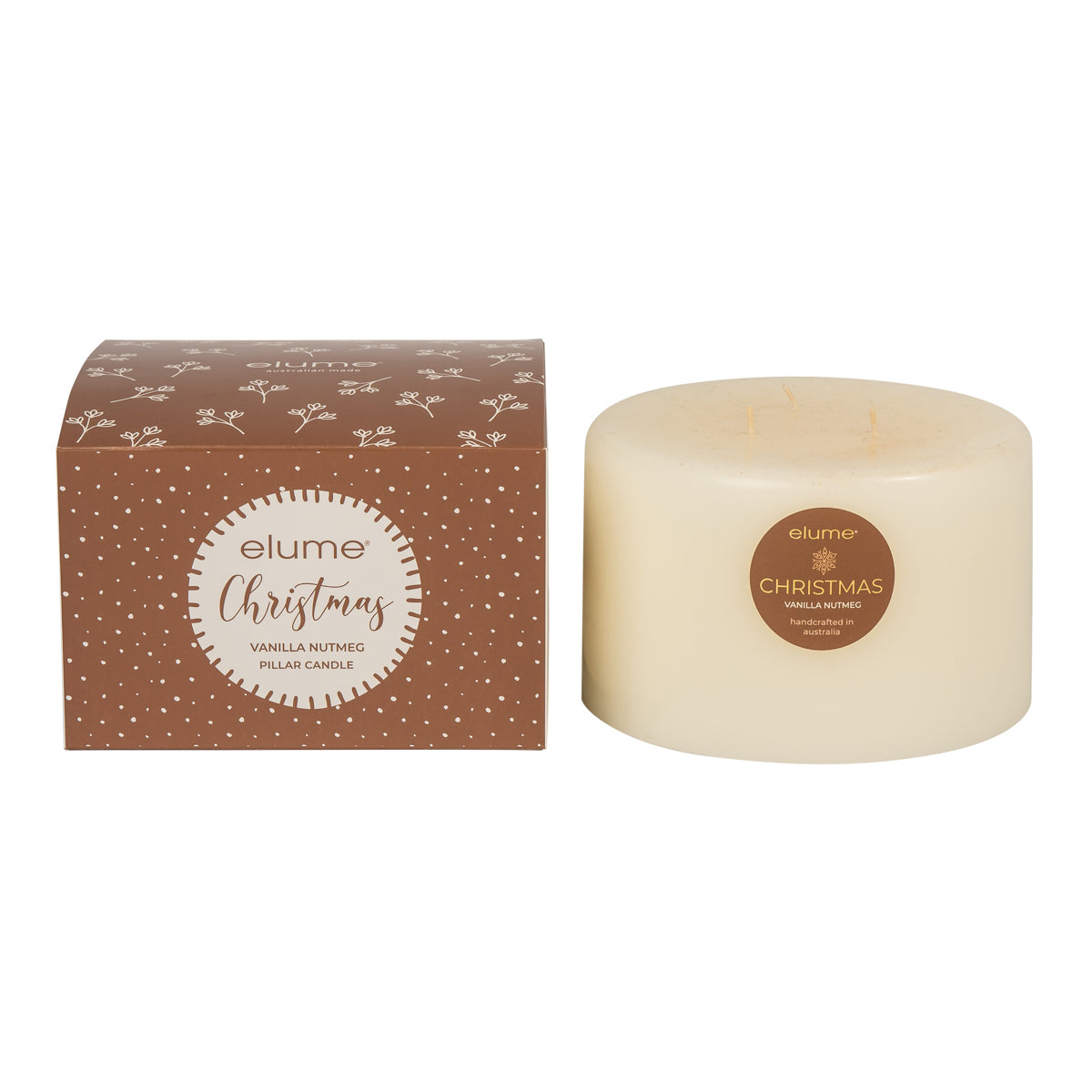 Christmas Vanilla & Nutmeg 3 Wick Pillar Candle