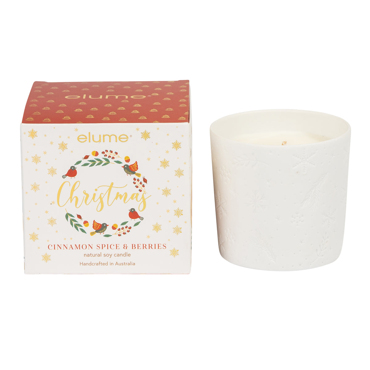 Elume Christmas Cinnamon Spice & Berries Elegant Candle