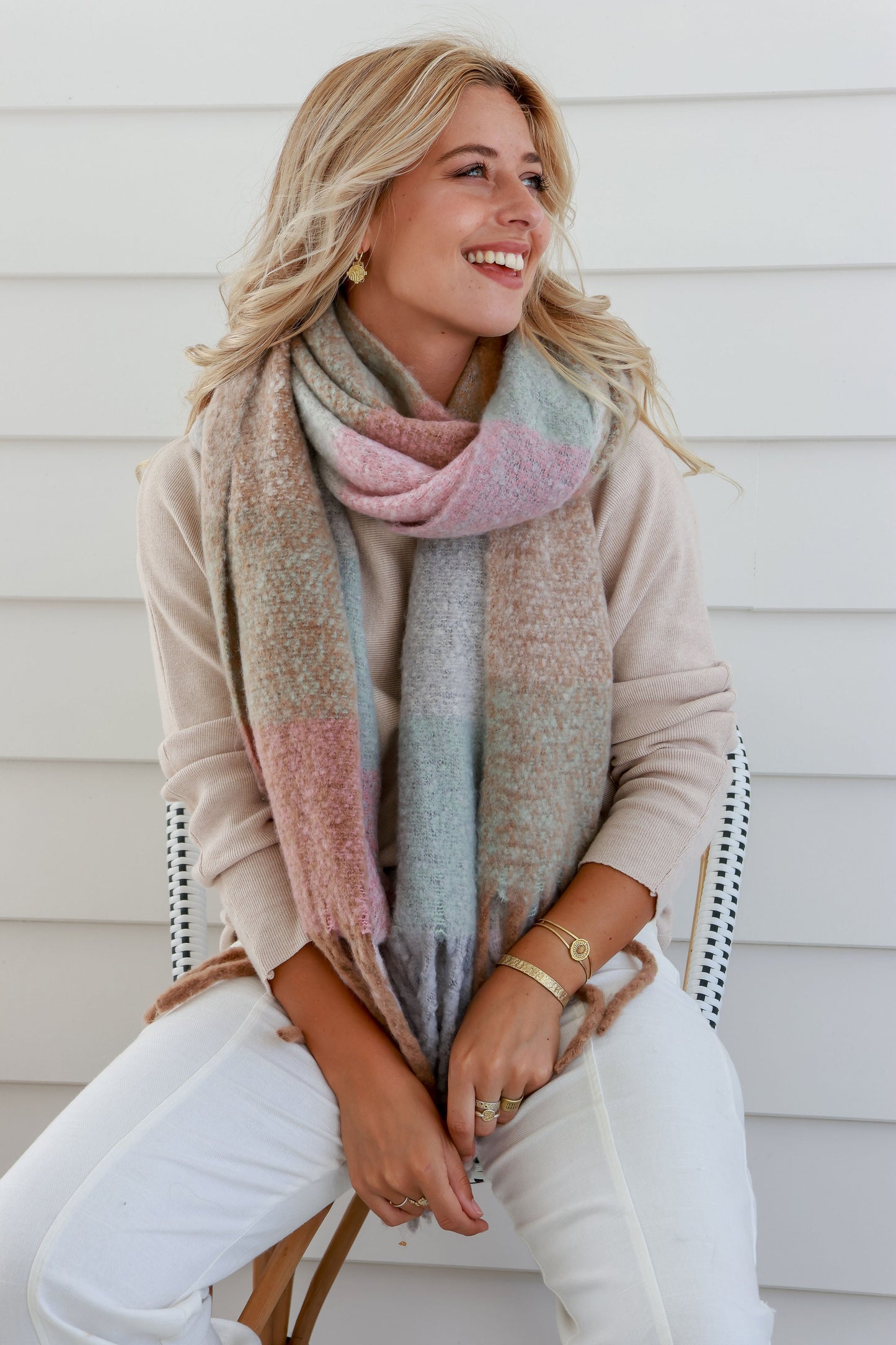 Mint Pink Scarf