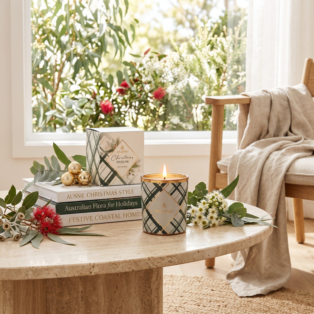 Christmas Frosted Pine Soy Candles 200g