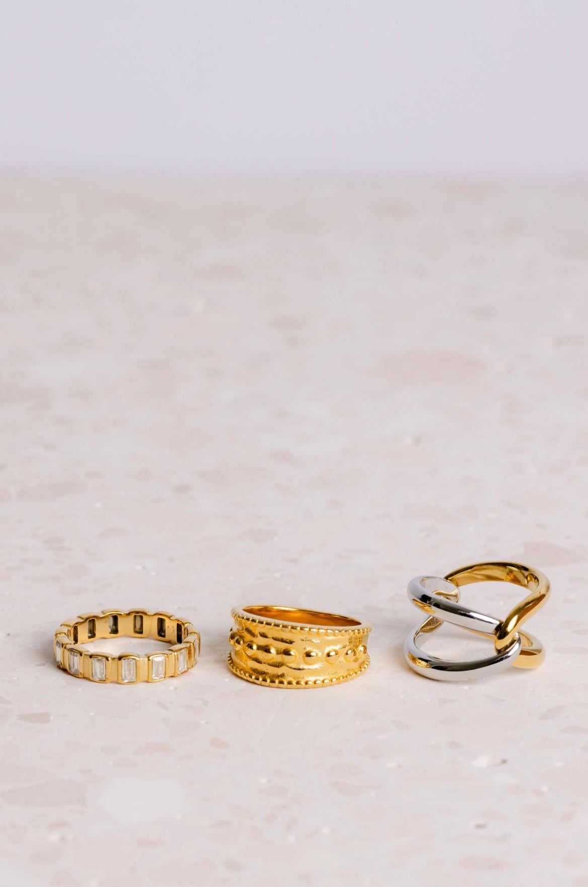 Stainless Steel Ring Tribal Gold