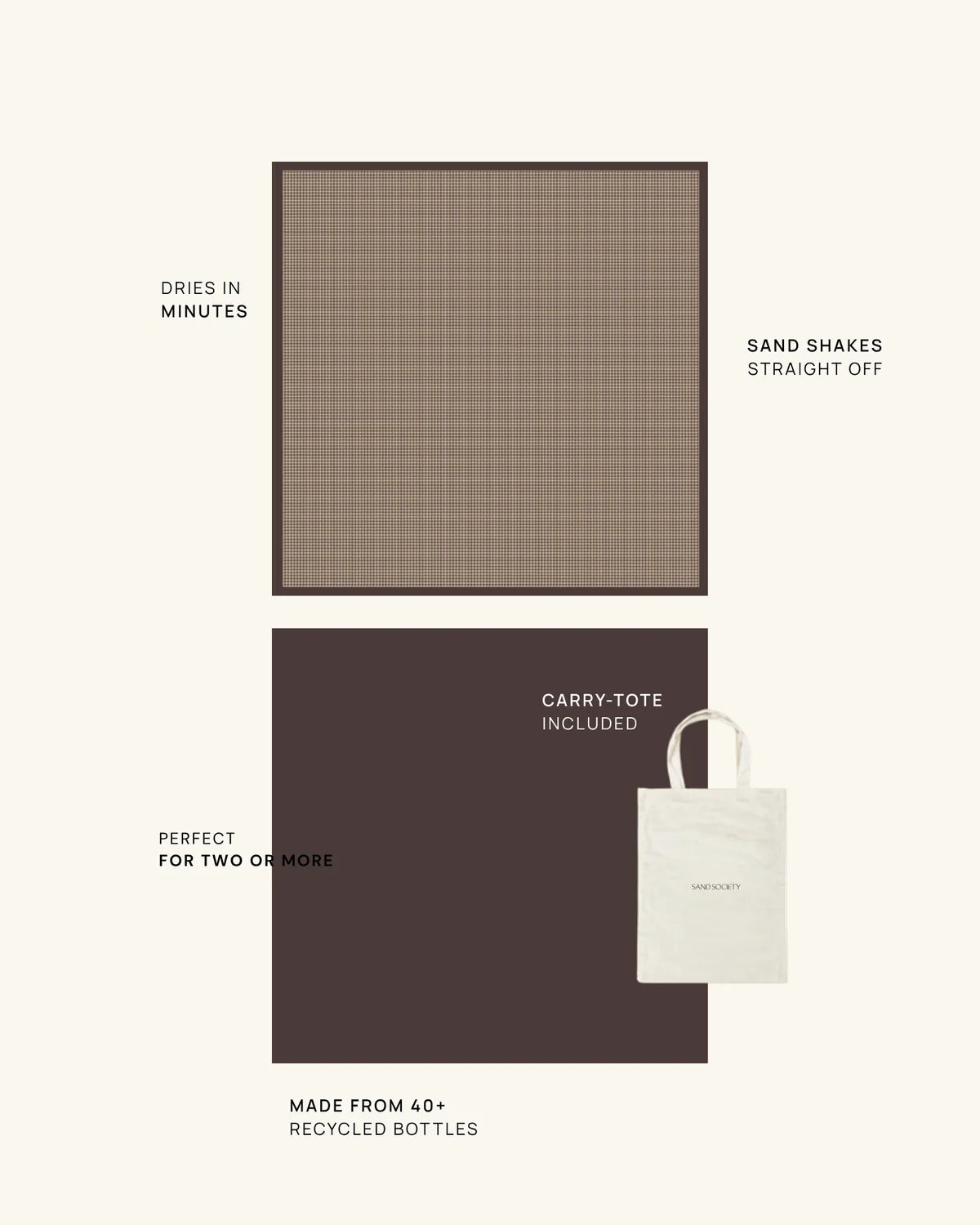 Espresso - Sand Free Beach Towel for Two