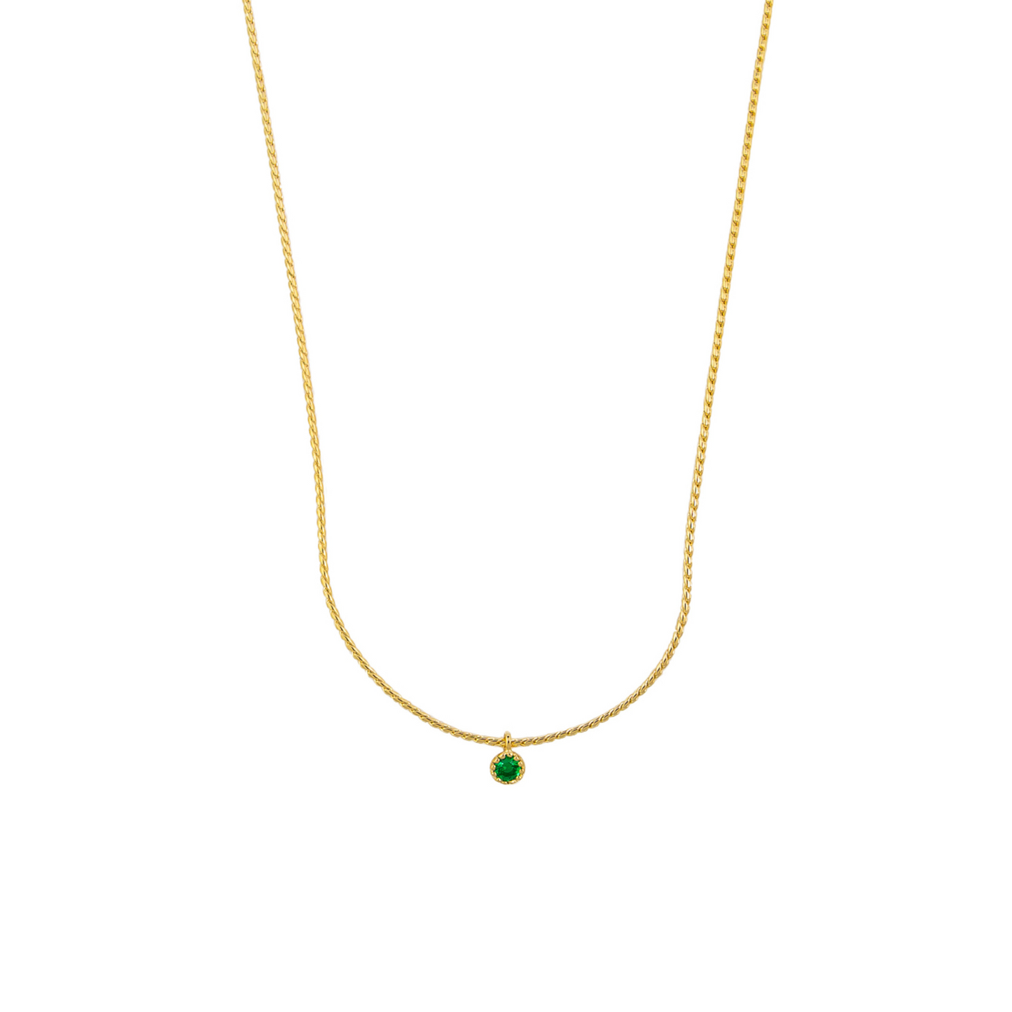 Emerald Green Gold Necklace