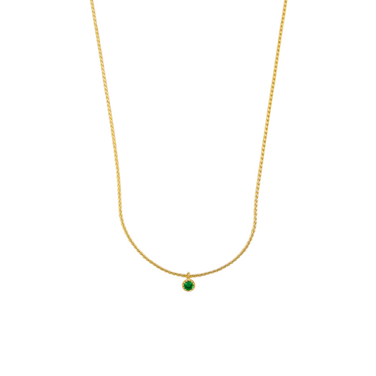 Emerald Green Gold Necklace
