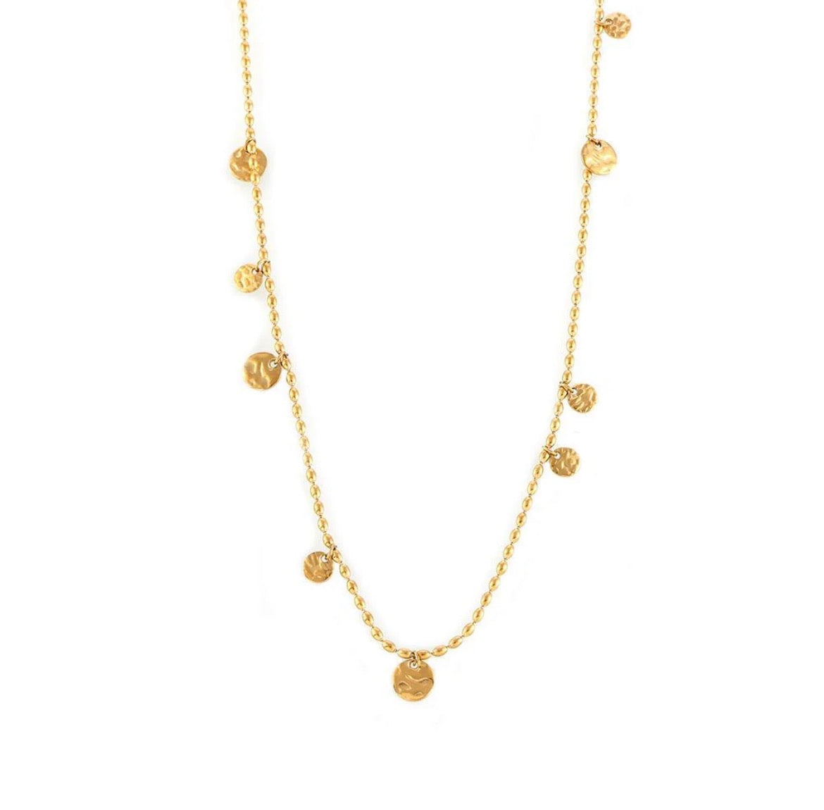 Stainless Steel Long Disc Necklace