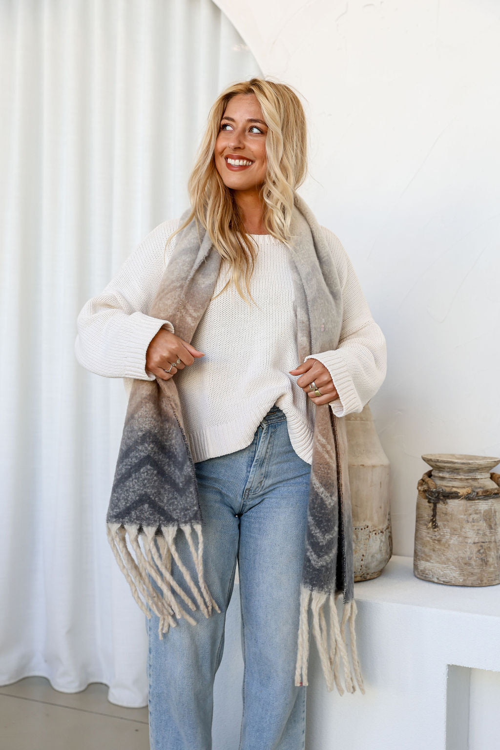 Natural Grey Scarf