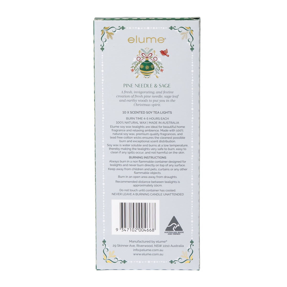 Christmas Pine Needle & Sage Tealights