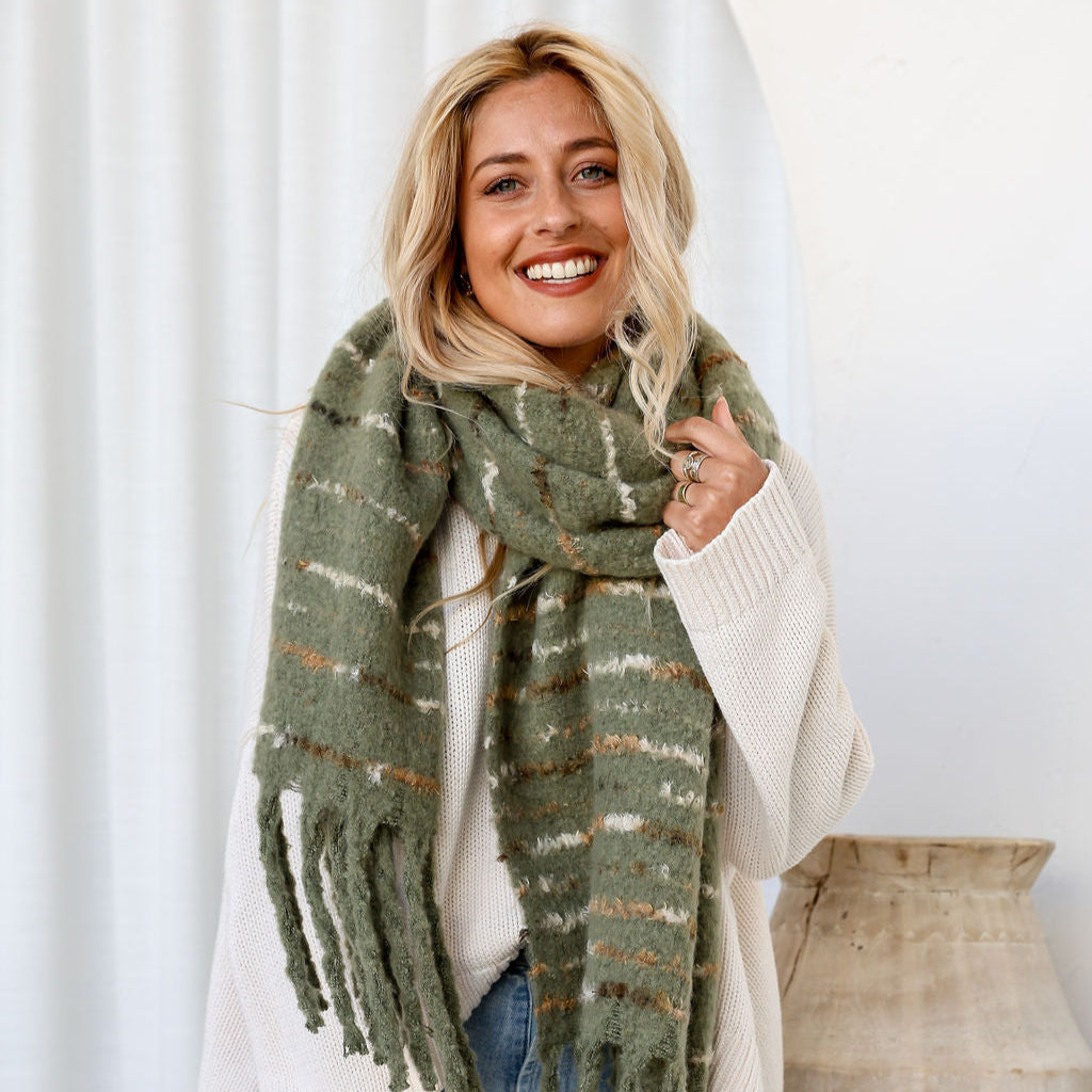 Khaki Soft Textured Scarf