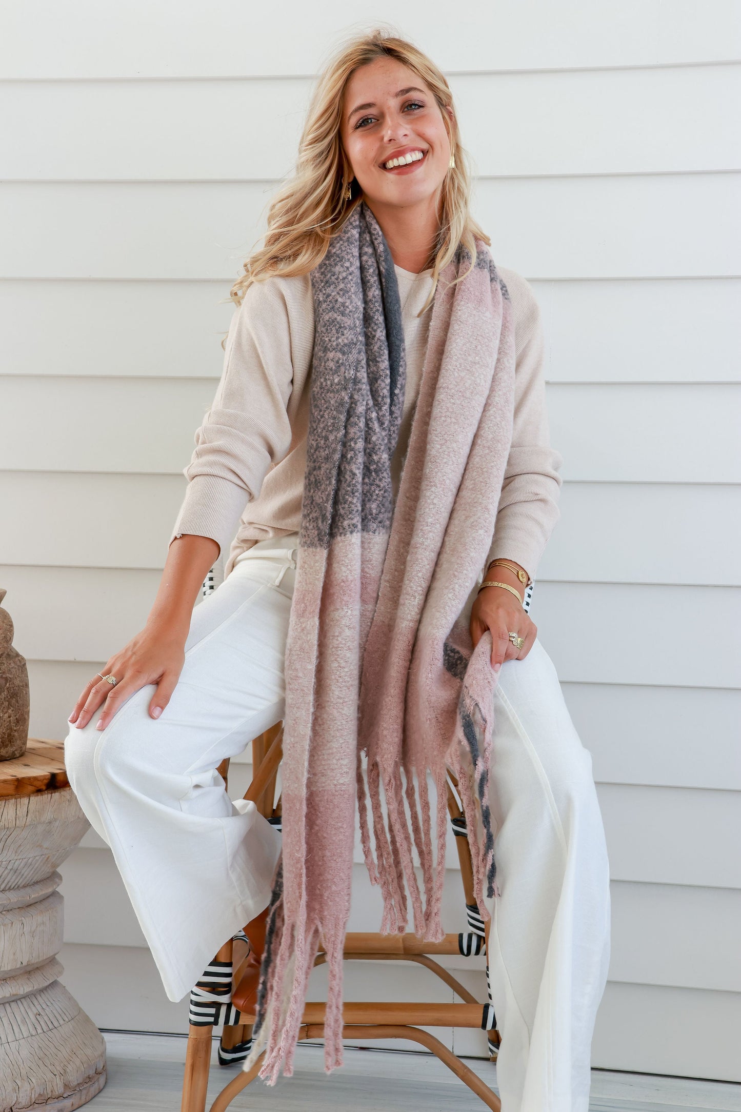 Pink Charcoal Scarf