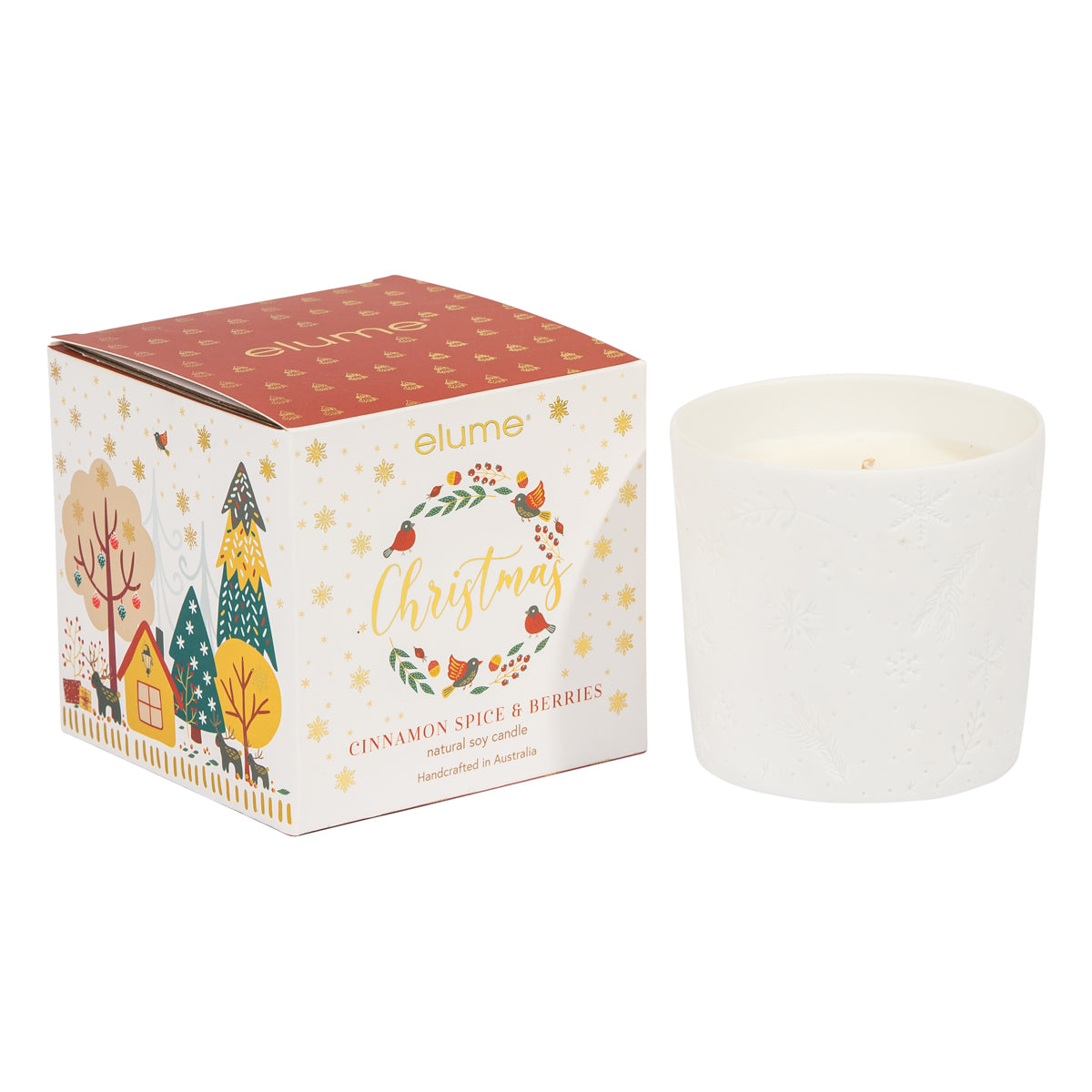 Elume Christmas Cinnamon Spice & Berries Elegant Candle