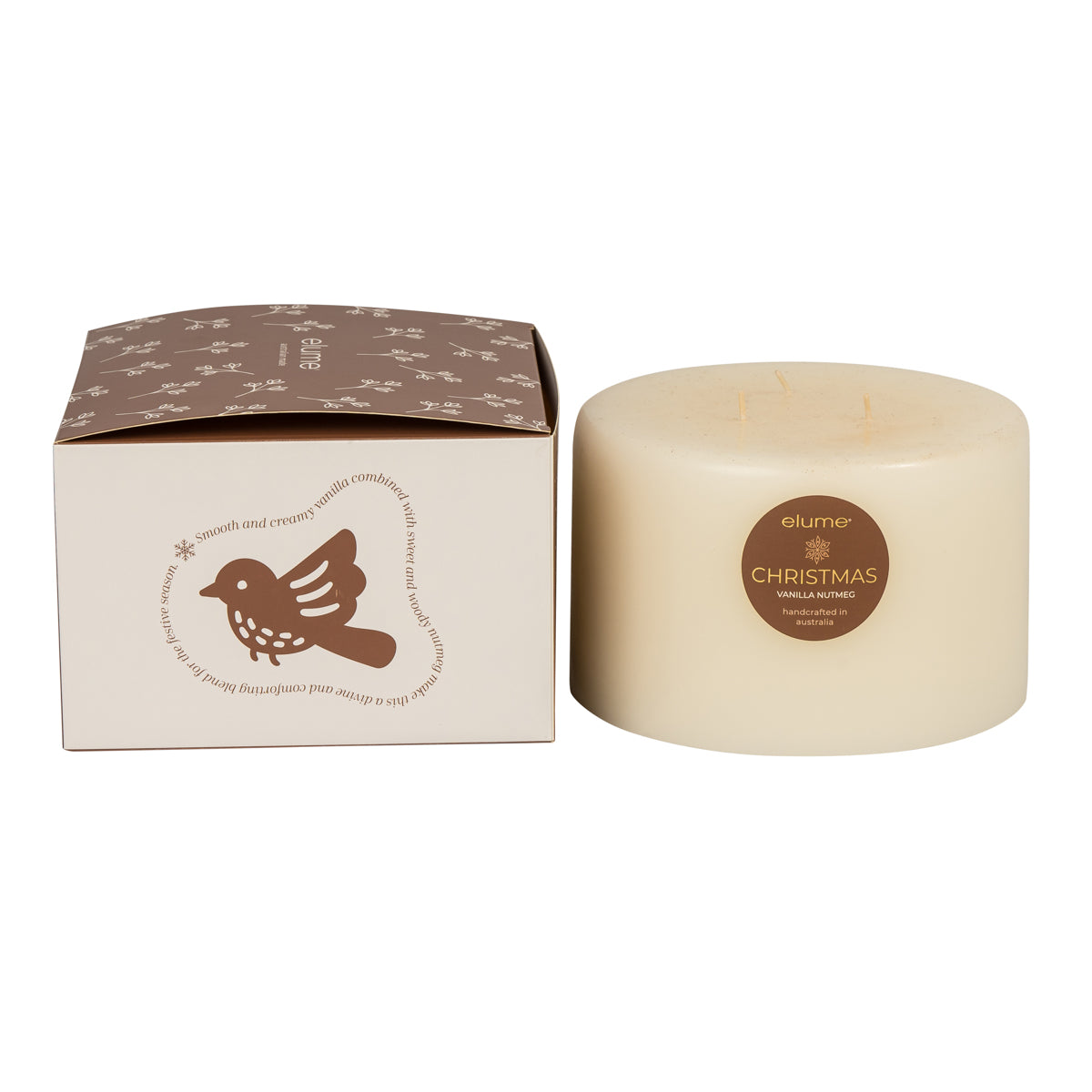 Christmas Vanilla & Nutmeg 3 Wick Pillar Candle