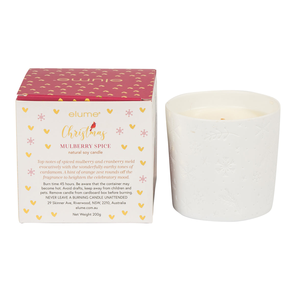 Elume Christmas Elegant Mulberry Spice Soy Candles