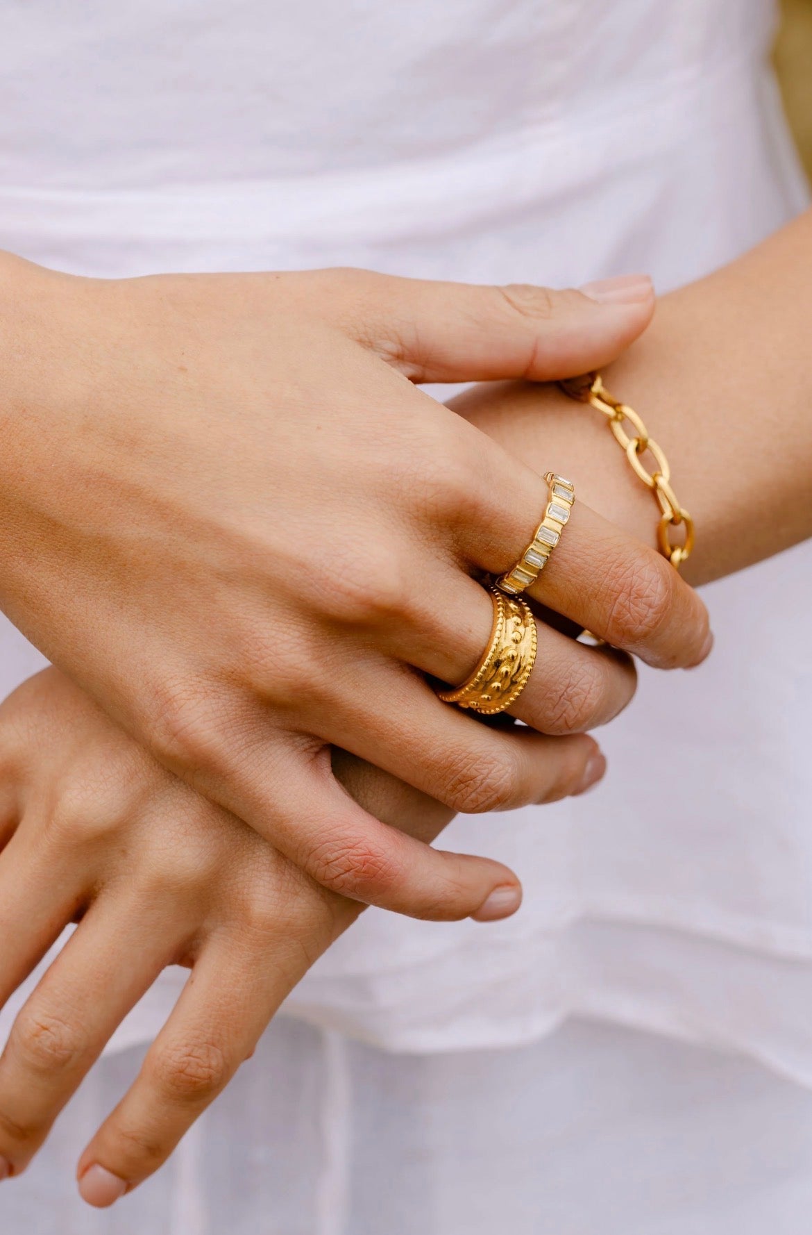 Stainless Steel Ring Tribal Gold