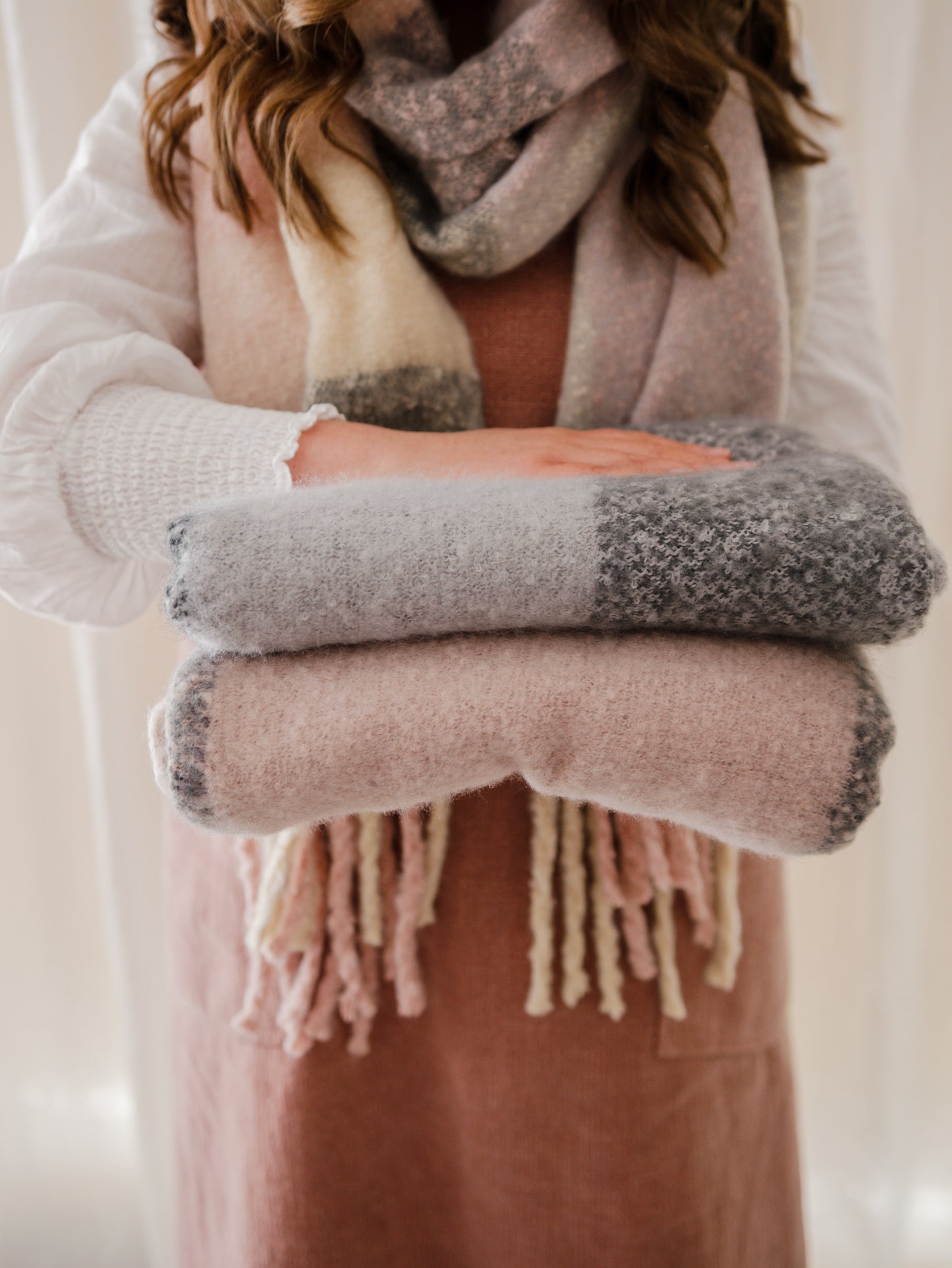 Pink Charcoal Scarf