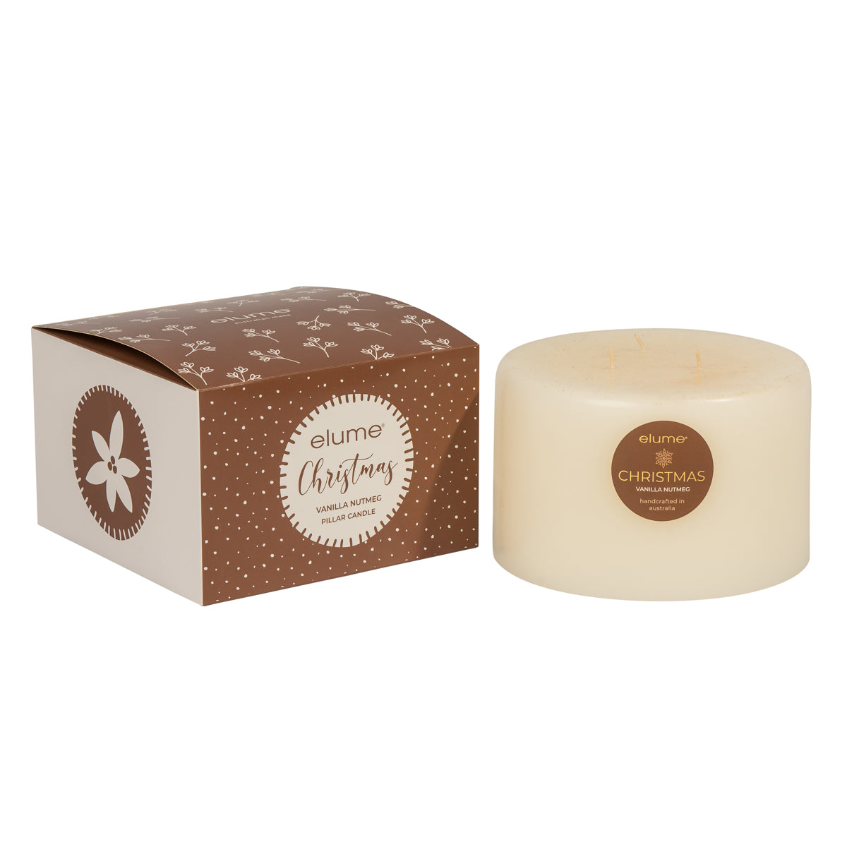 Christmas Vanilla & Nutmeg 3 Wick Pillar Candle