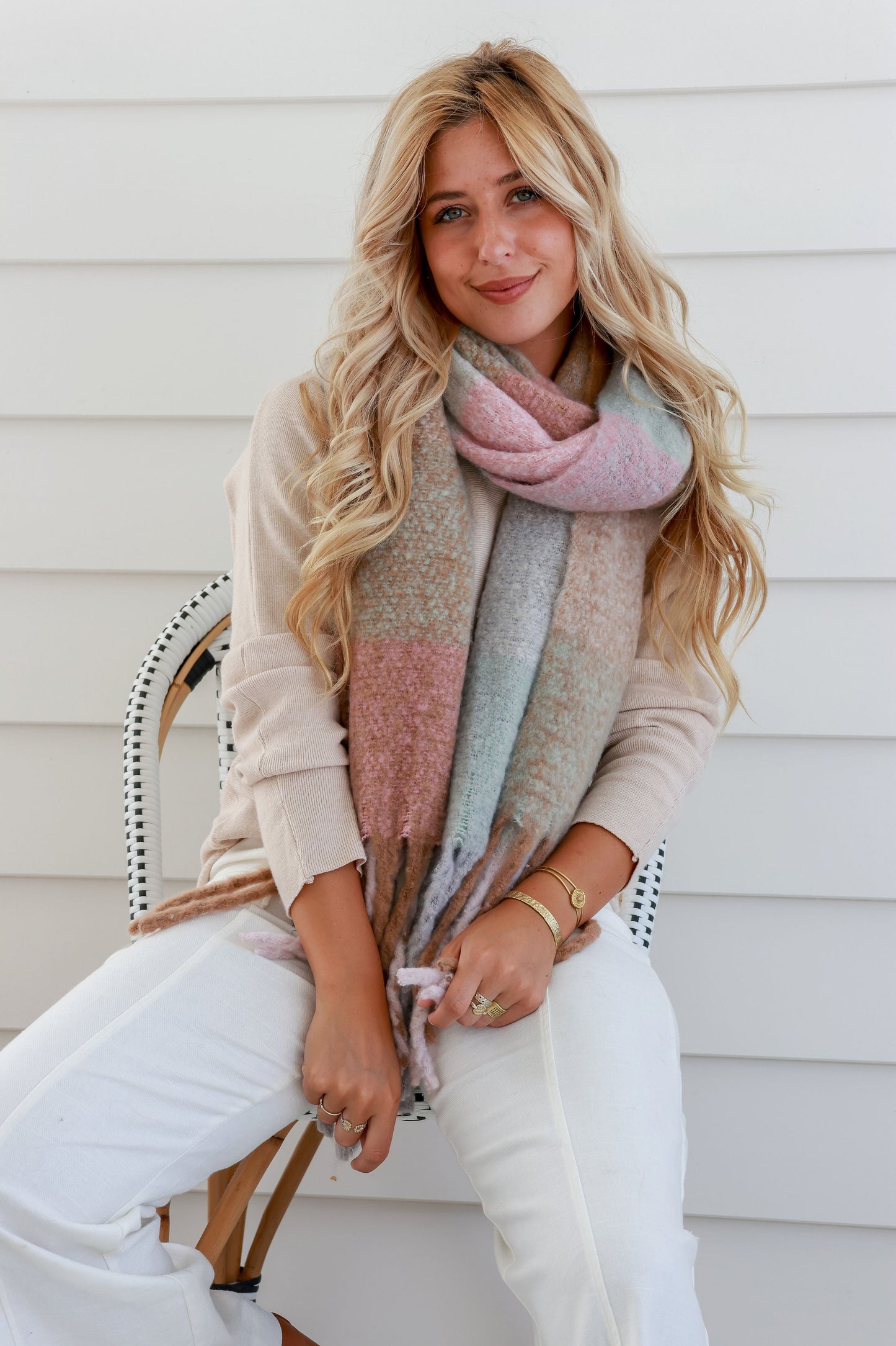 Mint Pink Scarf