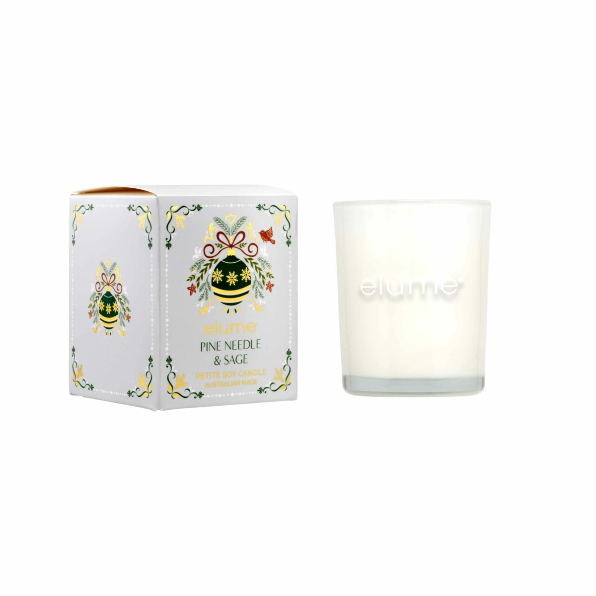 Elume Christmas Pine Needle and Sage Petite Soy Candle