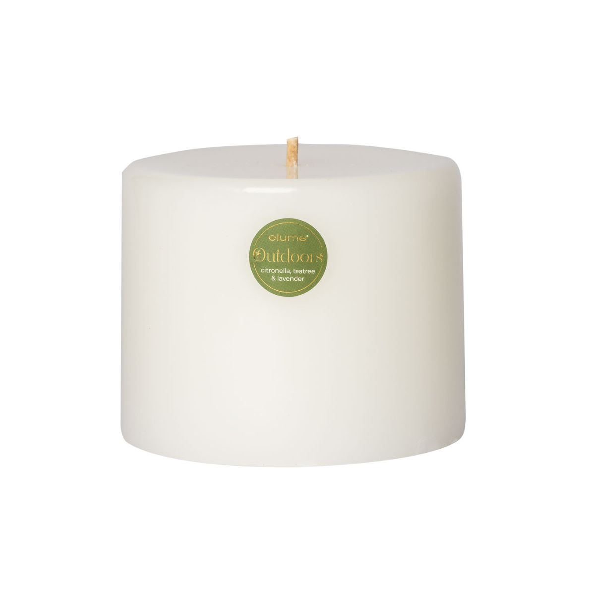 White Outdoor Citronella Pillar Candle