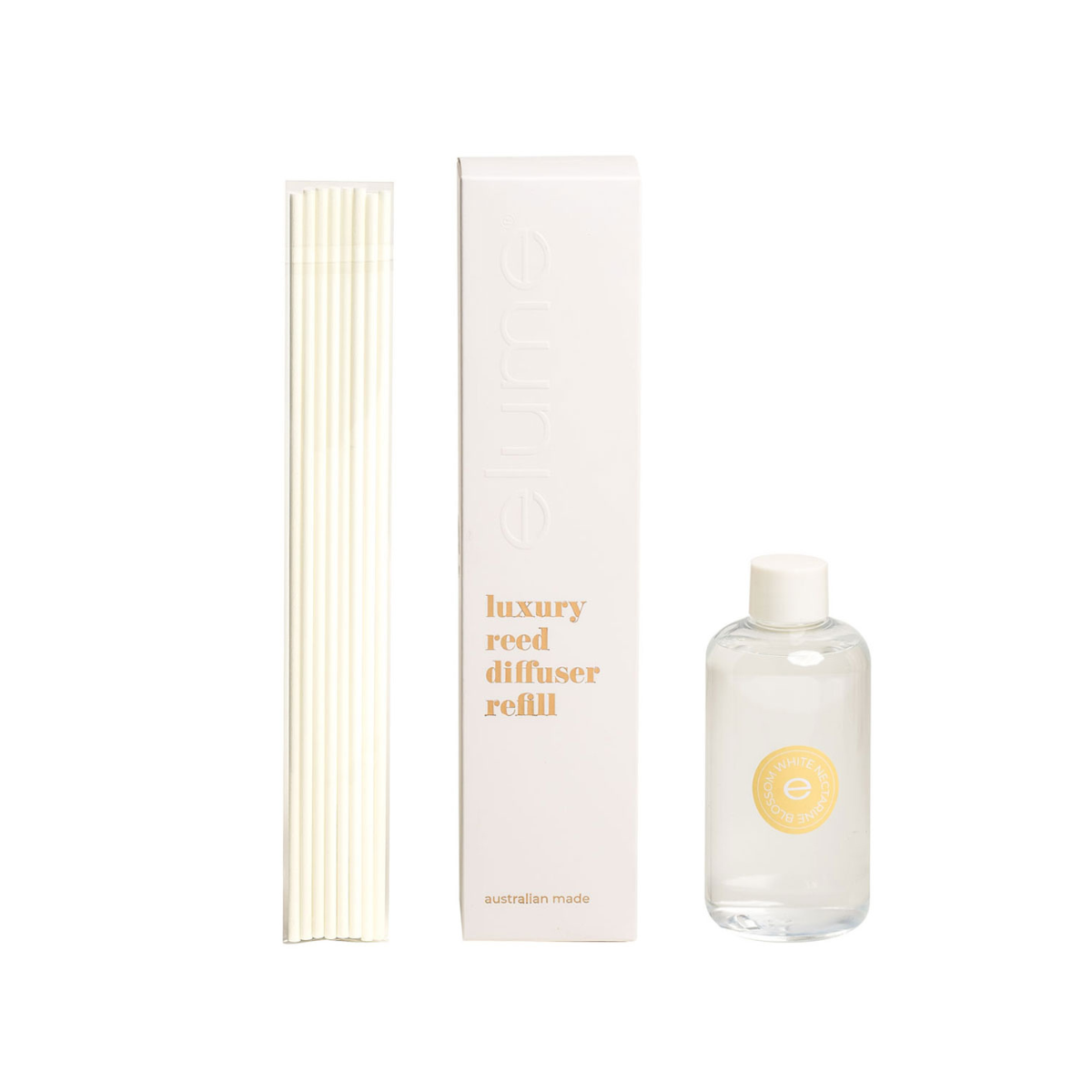 Elume White Nectarine Blossom Reed Diffuser Refill