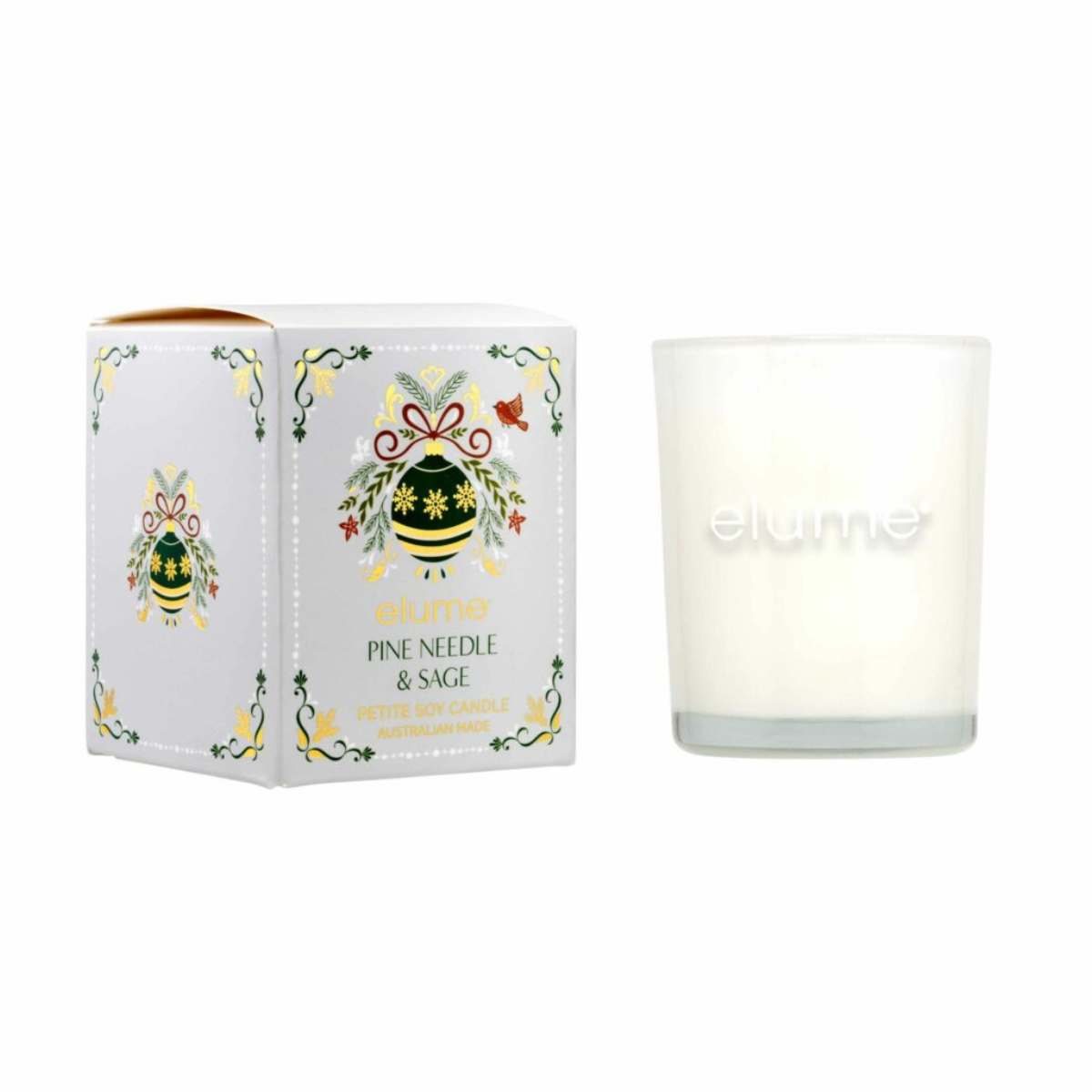 Elume Christmas Pine Needle and Sage Petite Soy Candle