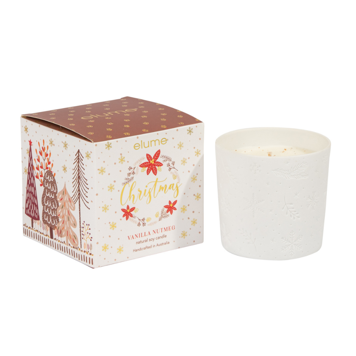 Elume Christmas Elegant Vanilla Nutmeg Soy Candles