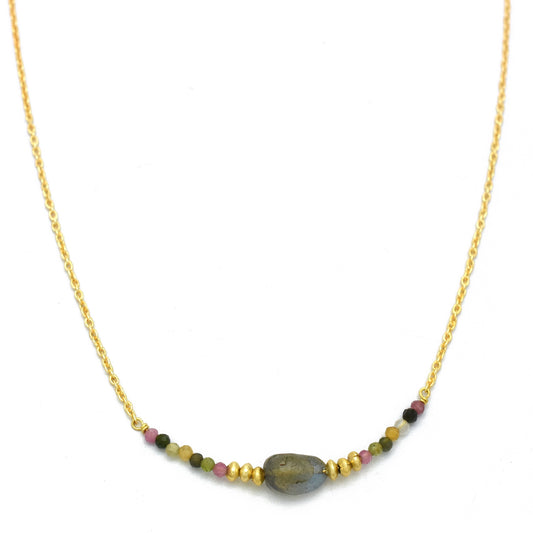 Multi Beaded Gemstone Necklace