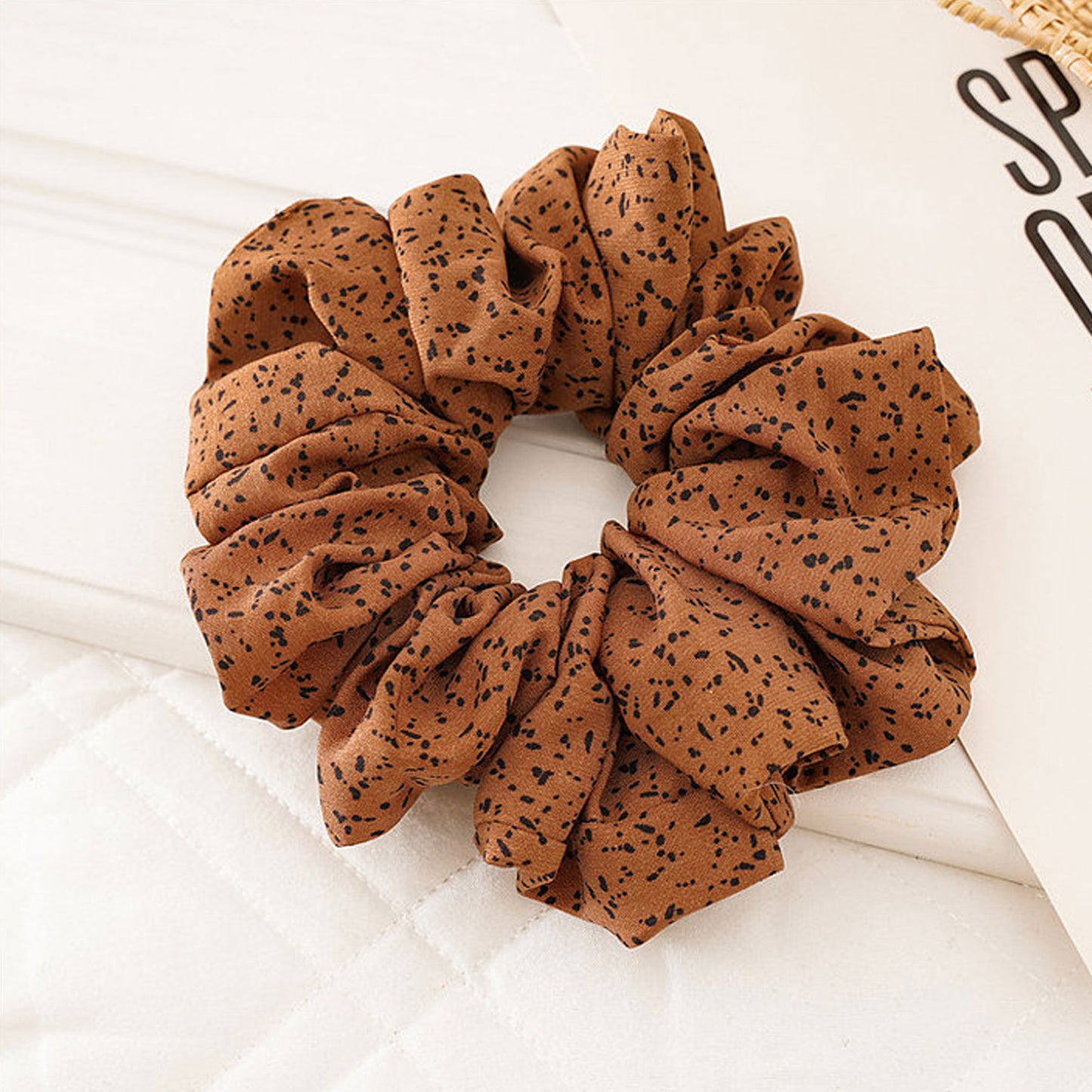 Indi Brown Dotti Extra Large Scrunchie