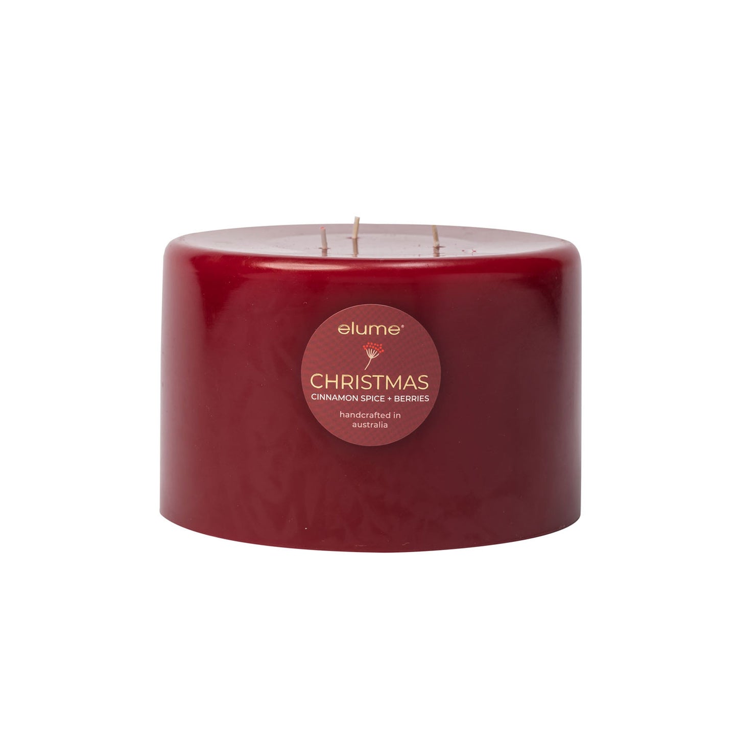 Christmas Pillar Cinnamon Spice & Berries Large 3 Wick Pillar Candle