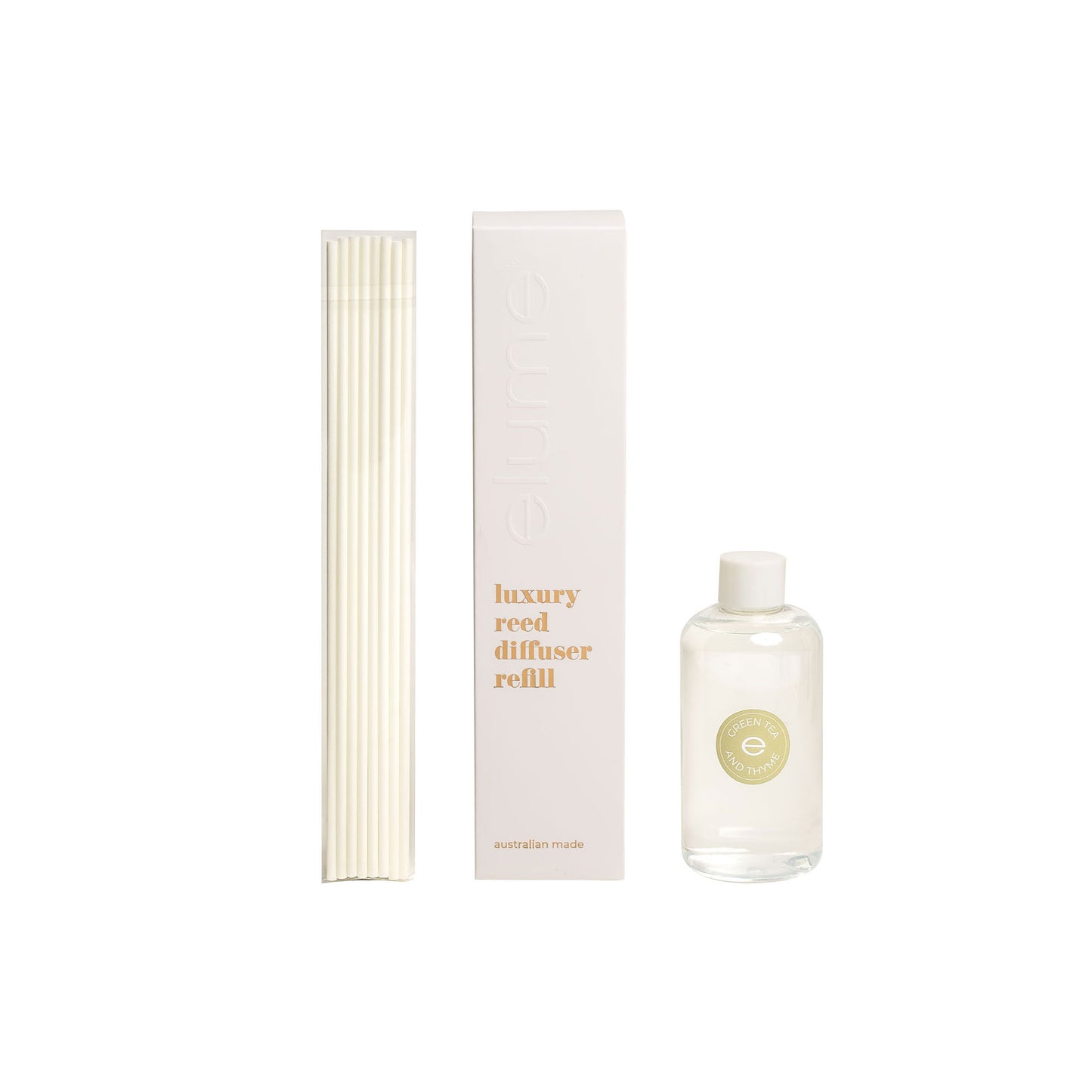 Elume Green Tea and Thyme Reed Diffuser Refill