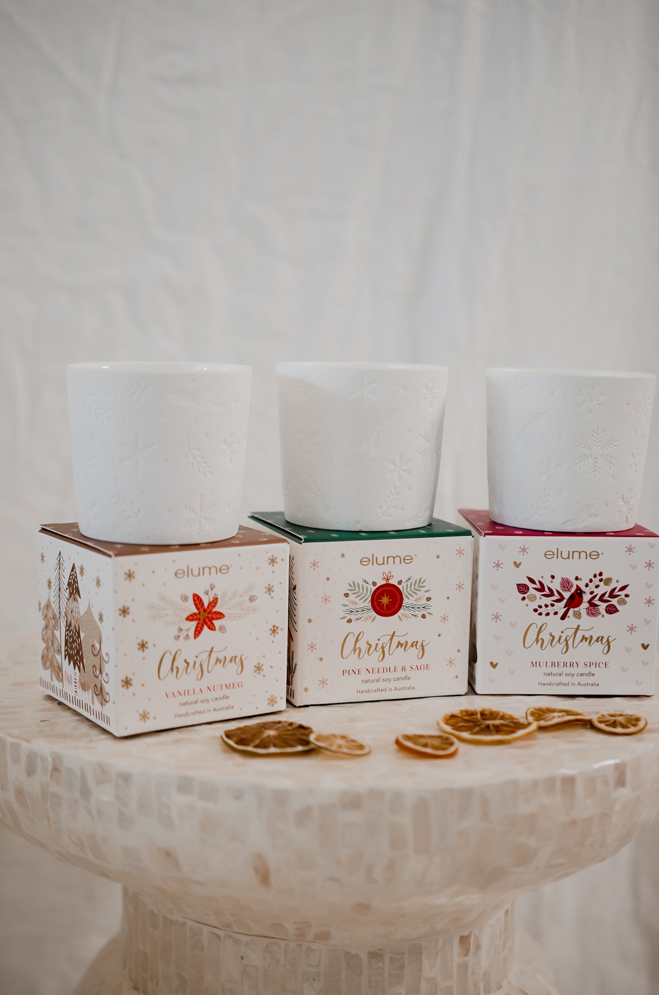 Elume Christmas Elegant Vanilla Nutmeg Soy Candles